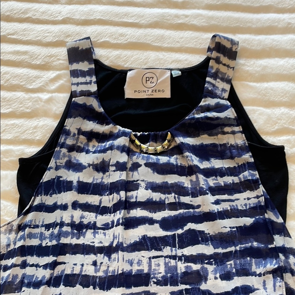 Point Zero Navy and White Sleeveless Maxi Dress, size medium - Picture 8 of 15